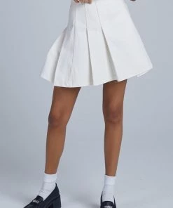 The Ragged Priest Kickers Classics Beige Denim Tennis Skirt