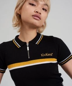 The Ragged Priest WOMEN'S Kickers Classics Black Polo Top