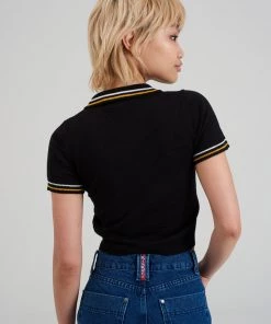 The Ragged Priest WOMEN'S Kickers Classics Black Polo Top