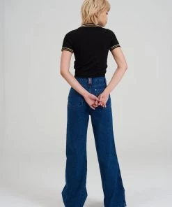 The Ragged Priest WOMEN'S Kickers Classics Black Polo Top