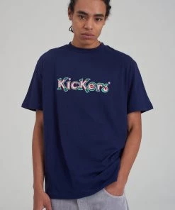 The Ragged Priest Sales 24 The Ragged Priest MEN'S Kickers Classics Navy Print And Embroidery Tee