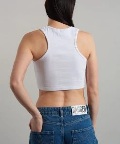 The Ragged Priest Ragged White Ribbed Vest WOMEN'S