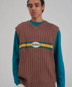 The Ragged Priest Kickers Classics Brown Knit Vest MEN'S