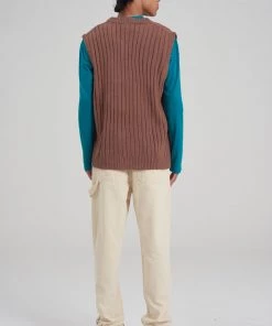 The Ragged Priest Kickers Classics Brown Knit Vest MEN'S