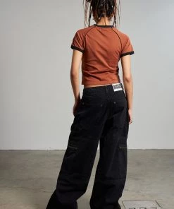 The Ragged Priest Zip Sweeper Jean - Charcoal