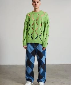 The Ragged Priest NEW ARRIVALS Checkmate Patchwork Skate Jean