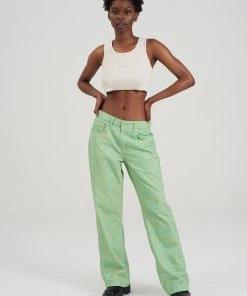 The Ragged Priest Green & Yellow Paisley Jean WOMEN'S