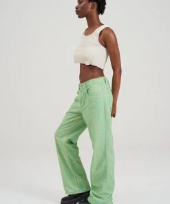 The Ragged Priest Green & Yellow Paisley Jean WOMEN'S 7 The Ragged Priest Green & Yellow Paisley Jean WOMEN'S