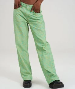 The Ragged Priest Green & Yellow Paisley Jean WOMEN'S