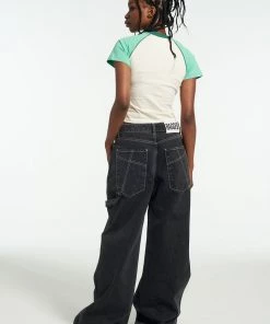 The Ragged Priest Ragged Green & White Raglan Tee