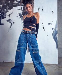 The Ragged Priest WOMEN'S Zip Sweeper Jean - Blue