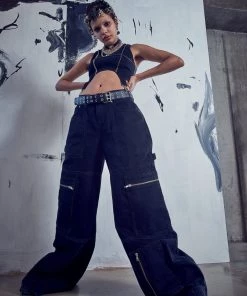 The Ragged Priest Zip Sweeper Jean - Charcoal