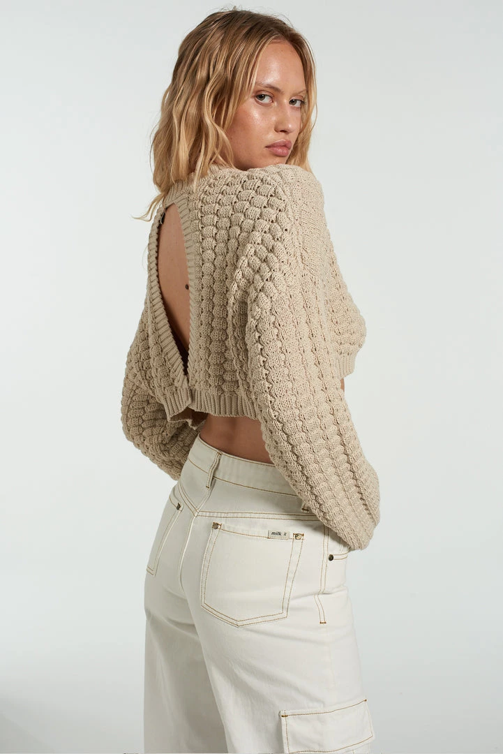 The Ragged Priest NEW ARRIVALS Milk It Glare Open Back Knit 3 The Ragged Priest NEW ARRIVALS Milk It Glare Open Back Knit