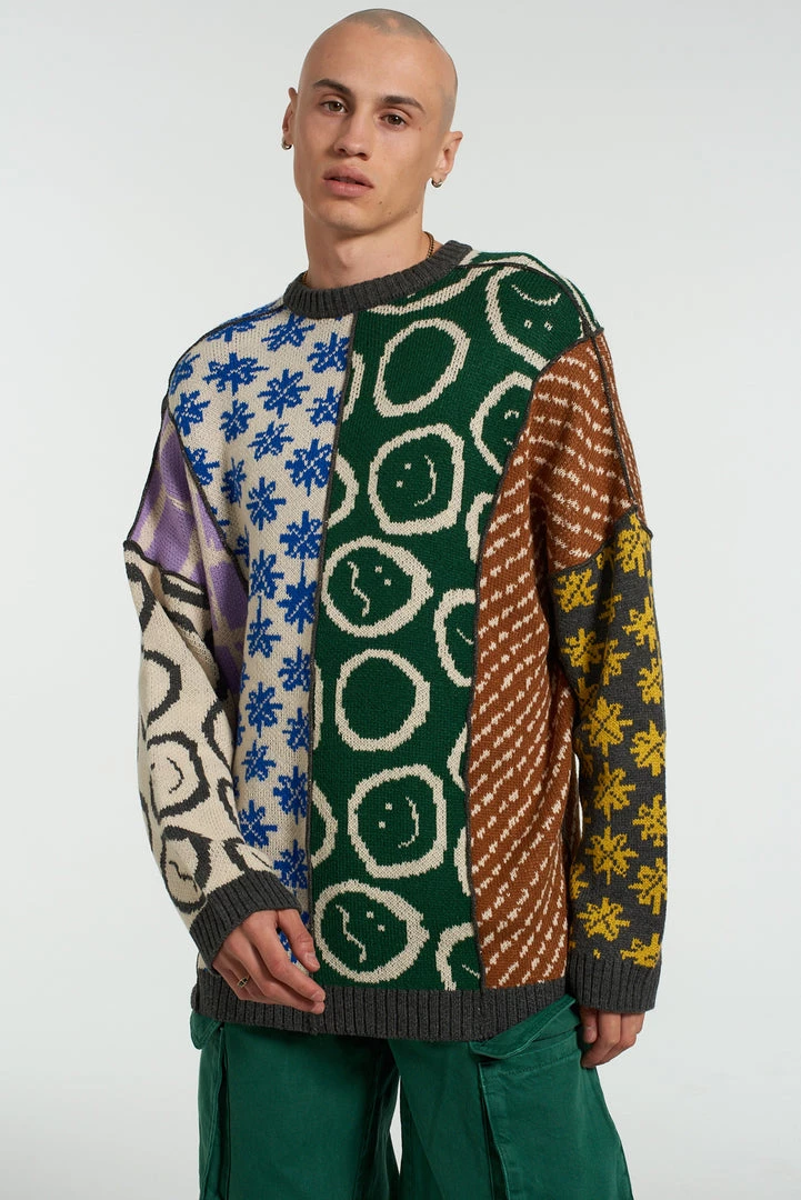 The Ragged Priest NEW ARRIVALS Torn Patchwork Jumper 1 The Ragged Priest NEW ARRIVALS Torn Patchwork Jumper