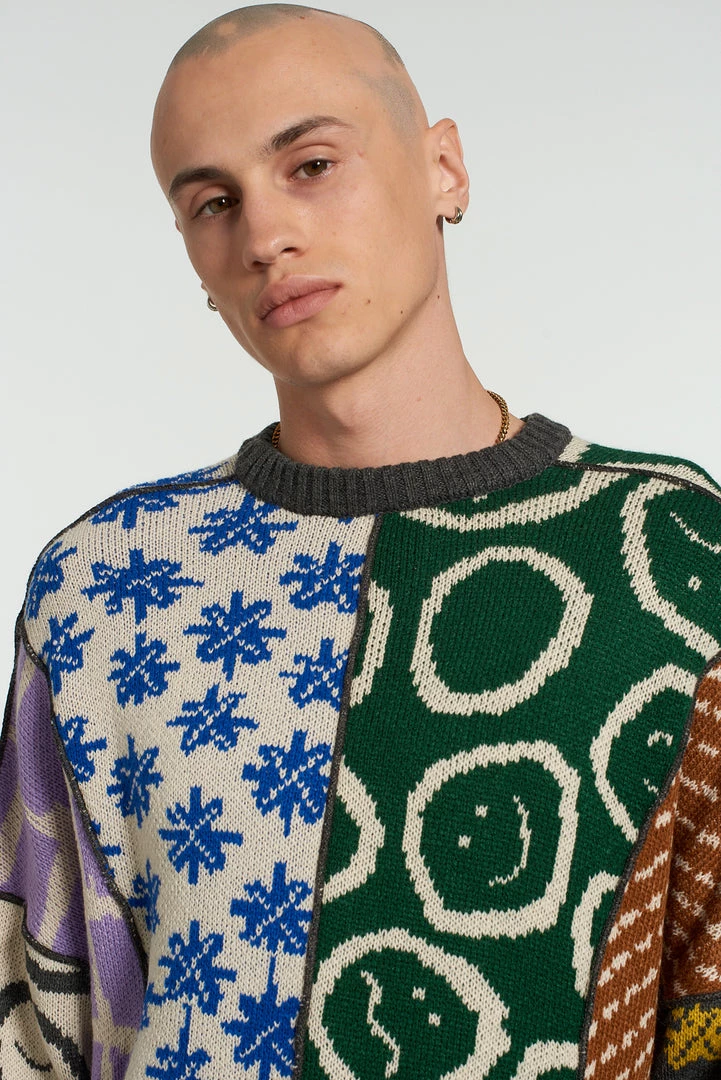 The Ragged Priest NEW ARRIVALS Torn Patchwork Jumper 3 The Ragged Priest NEW ARRIVALS Torn Patchwork Jumper