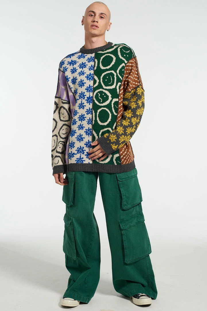 The Ragged Priest NEW ARRIVALS Torn Patchwork Jumper 2 The Ragged Priest NEW ARRIVALS Torn Patchwork Jumper