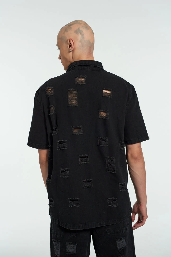 The Ragged Priest Keeper Distressed Denim Shirt 7 The Ragged Priest Keeper Distressed Denim Shirt