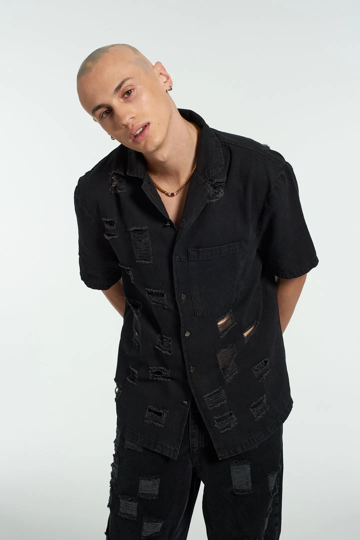 The Ragged Priest Keeper Distressed Denim Shirt 2 The Ragged Priest Keeper Distressed Denim Shirt