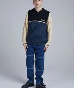 The Ragged Priest Kickers Classics Blue Denim Panelled Jeans MEN'S