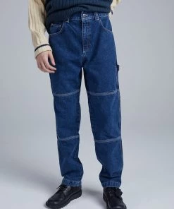 The Ragged Priest Kickers Classics Blue Denim Panelled Jeans MEN'S