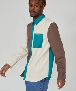 The Ragged Priest Kickers Classics Brown & Green Twill Shirt MEN'S