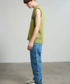 The Ragged Priest Kickers Classics Green Cable Knit Vest