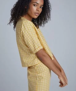 The Ragged Priest Kickers Classics Yellow Check Shirt WOMEN'S