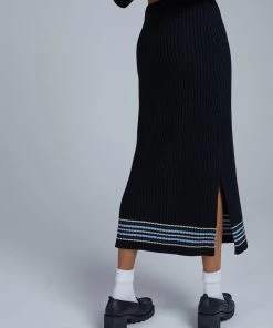 The Ragged Priest SHORTS & SKIRTS Kickers Classics Black Knit Midi Skirt