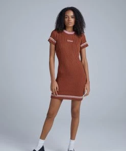 The Ragged Priest Kickers Classics Rust Knit Mini Dress