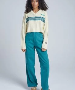 The Ragged Priest WOMEN'S Kickers Classics Beige Cropped Knit