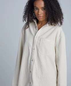 The Ragged Priest Kickers Classics Beige Oversized Cord Shirt