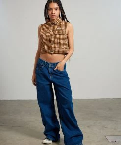 The Ragged Priest NEW ARRIVALS Kickers Classics Check Sleeveless Denim Jacket