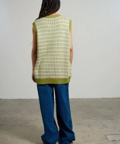 The Ragged Priest Kickers Classics Green Print Knit Vest