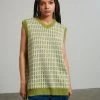 The Ragged Priest Kickers Classics Green Print Knit Vest