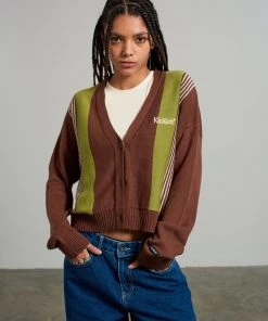 The Ragged Priest Kickers Classics Brown Stripe Cardigan NEW ARRIVALS