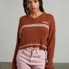 The Ragged Priest Kickers Classics Rust Cropped Knit NEW ARRIVALS