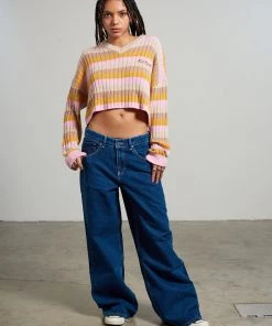 The Ragged Priest Kickers Classics Multi Stripe Cropped Knit NEW ARRIVALS