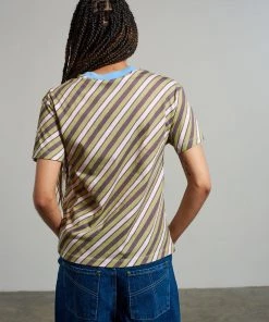 The Ragged Priest NEW ARRIVALS Kickers Classics Diagonal Stripe Short Sleeve Tee