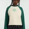 The Ragged Priest Ragged Green & White Raglan Sweater
