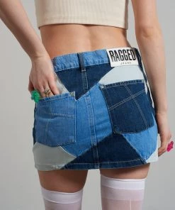 The Ragged Priest Micro Patchwork Mini Skirt WOMEN'S