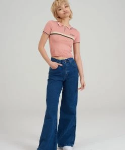 The Ragged Priest Kickers Classics Pink Polo Top WOMEN'S