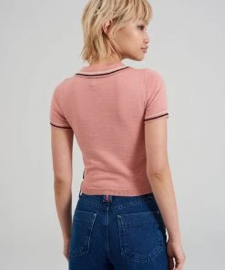 The Ragged Priest Kickers Classics Pink Polo Top WOMEN'S