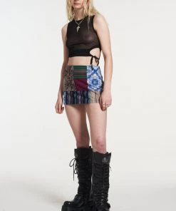 The Ragged Priest Primitive Patchwork Mini Skirt