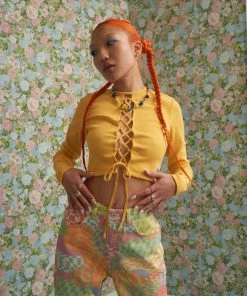 The Ragged Priest Cosmic Lace Up Top