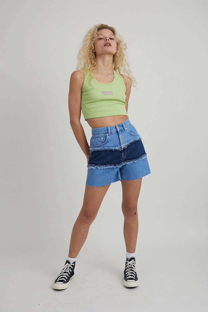 The Ragged Priest WOMEN'S Infringement Short - Blue 2 The Ragged Priest WOMEN'S Infringement Short - Blue