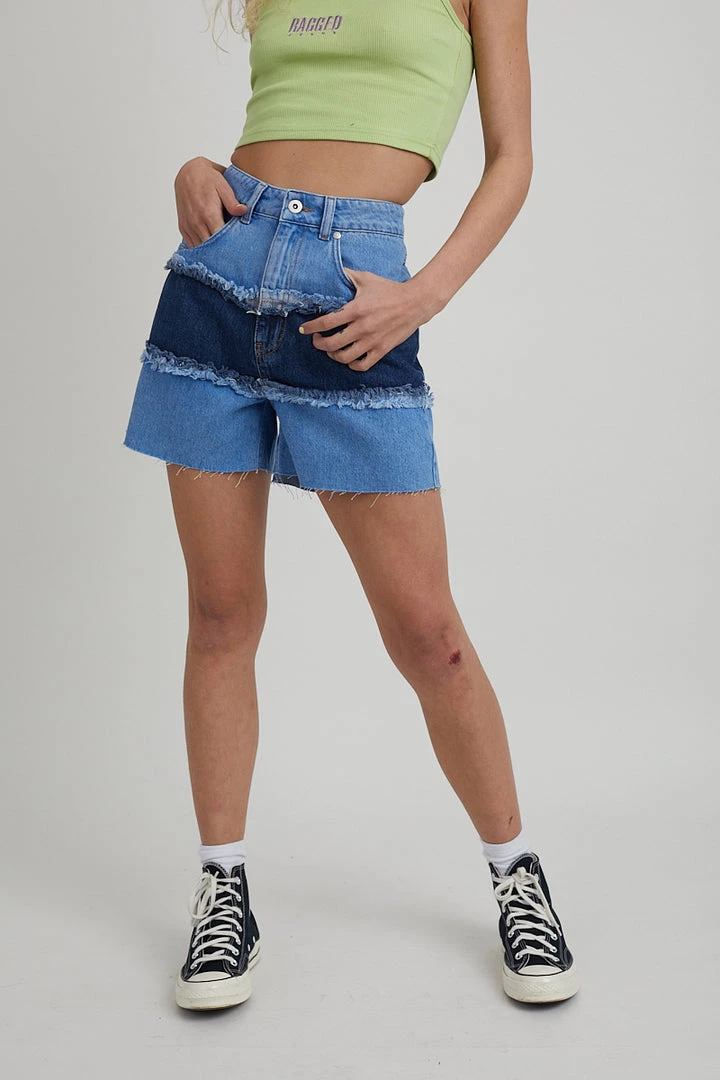 The Ragged Priest WOMEN'S Infringement Short - Blue 1 The Ragged Priest WOMEN'S Infringement Short - Blue