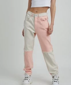 The Ragged Priest Equilibrium Jean - Pink & Beige WOMEN'S