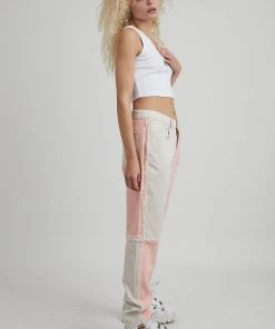 The Ragged Priest Equilibrium Jean - Pink & Beige WOMEN'S 6 The Ragged Priest Equilibrium Jean - Pink & Beige WOMEN'S