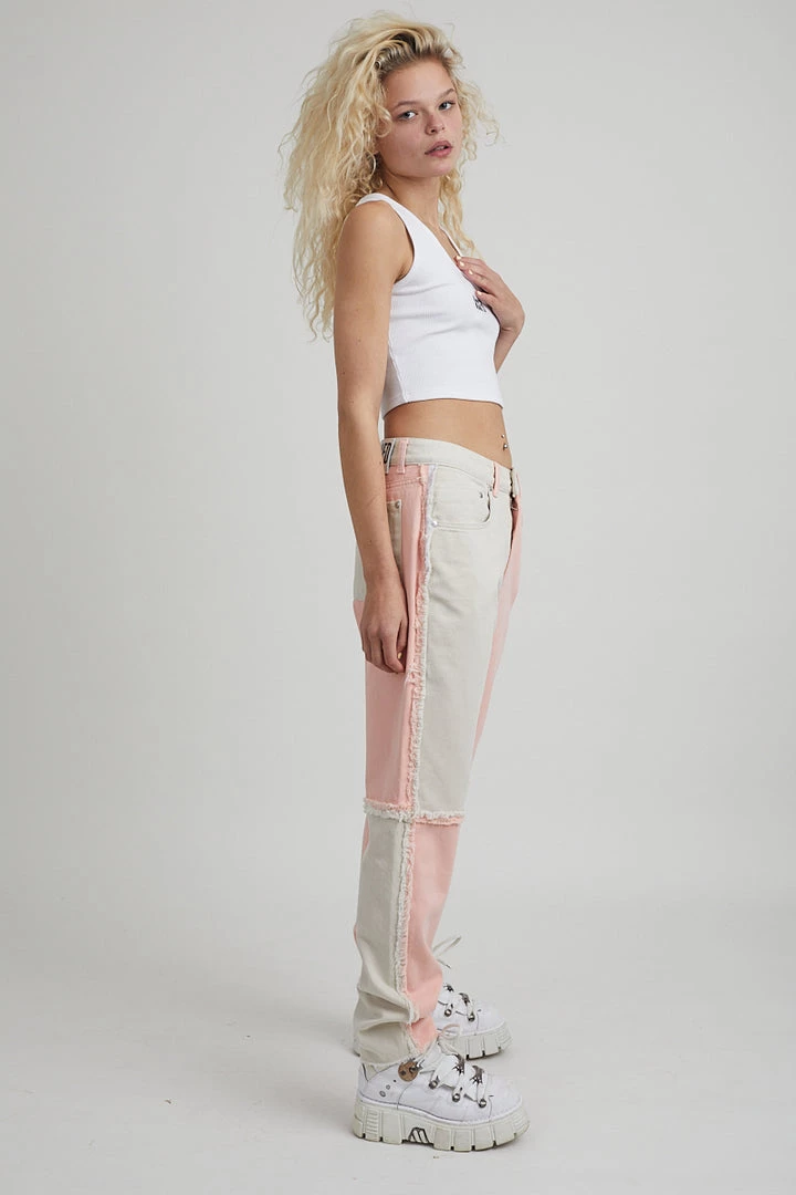 The Ragged Priest Equilibrium Jean - Pink & Beige WOMEN'S 3 The Ragged Priest Equilibrium Jean - Pink & Beige WOMEN'S