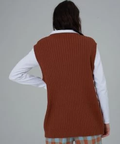 The Ragged Priest Kickers Classics Rust Oversized Knit Vest